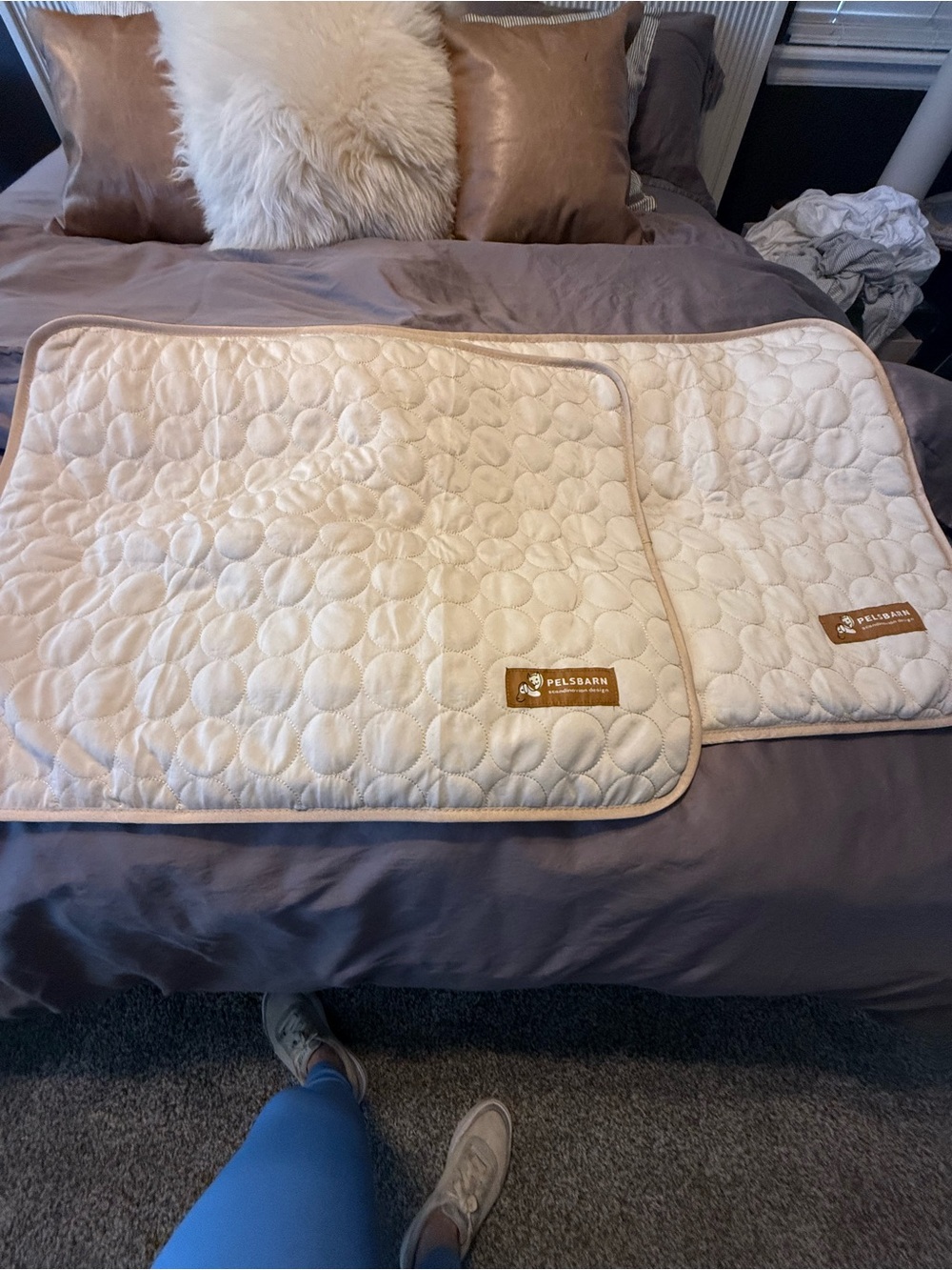 2x Pelsbarn Cooling Cream Quilted Dog Mat - Reversible